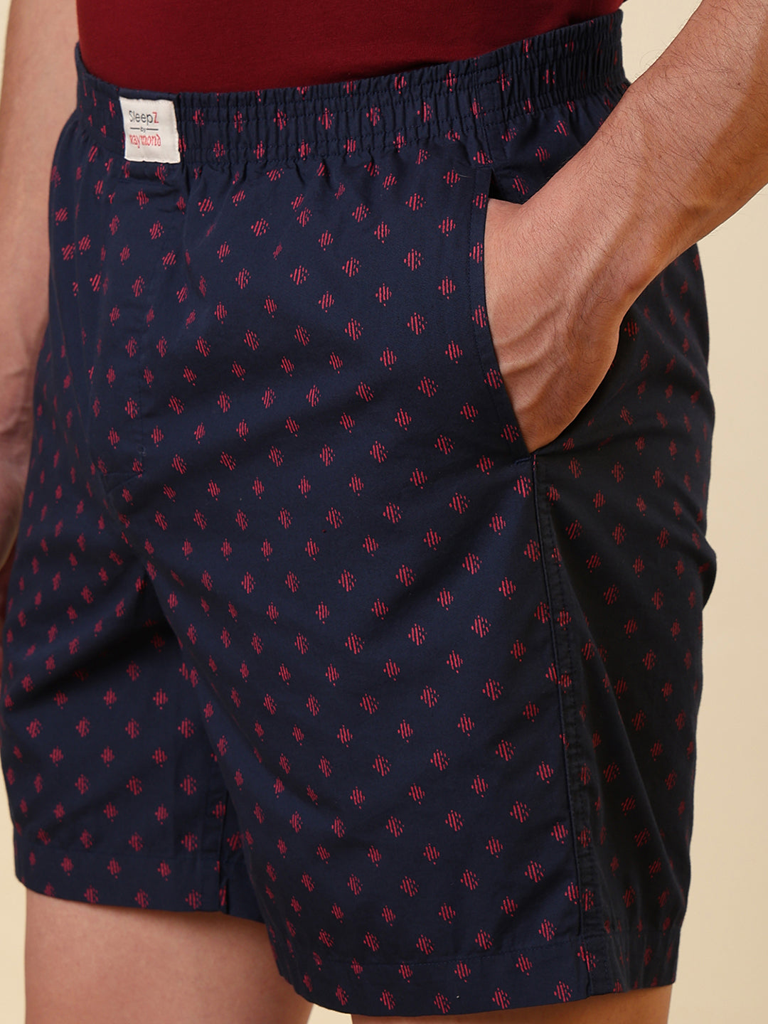 Sleepz Men Blue Printed Boxer
