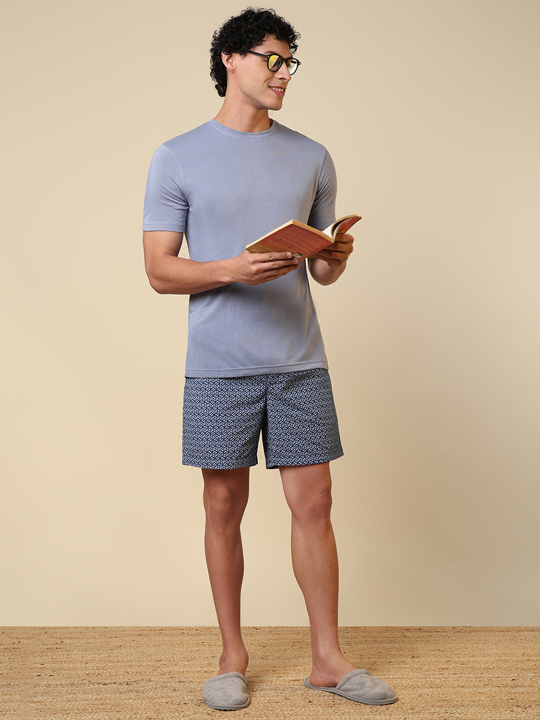 Sleepz Men Blue Printed Boxer
