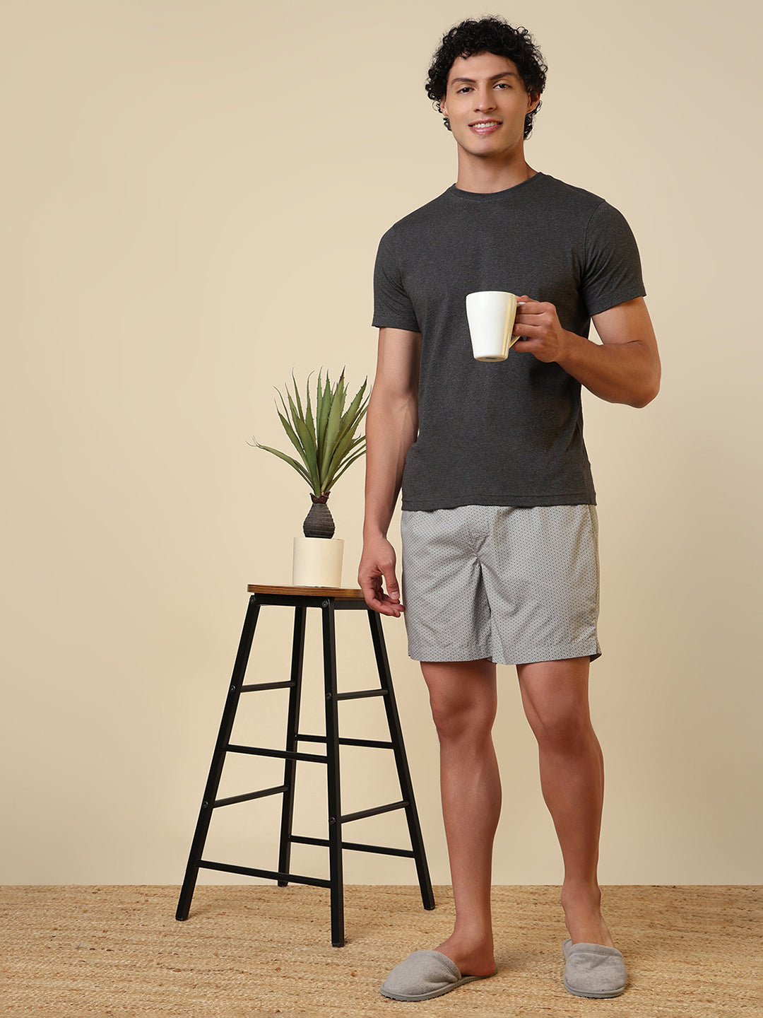 Sleepz Men Grey Printed Boxer