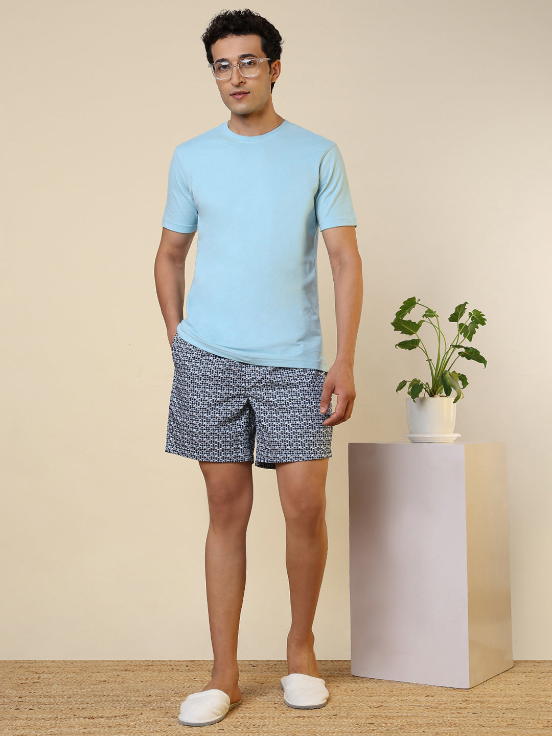 Sleepz Men Blue Printed Boxer