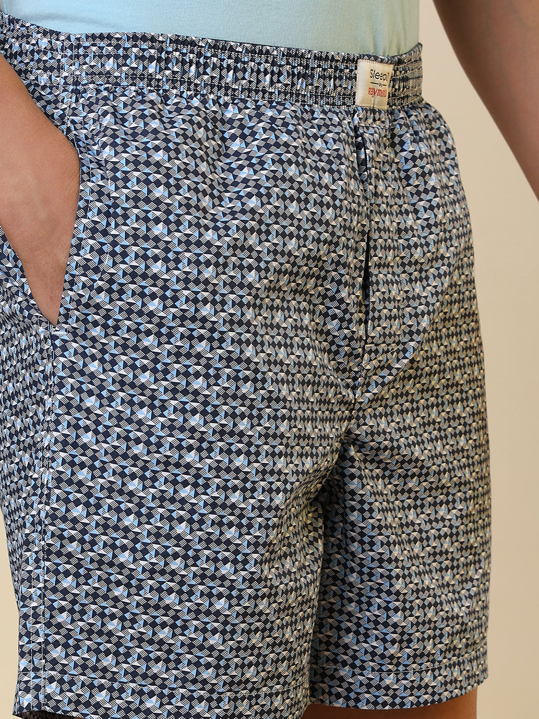Sleepz Men Blue Printed Boxer