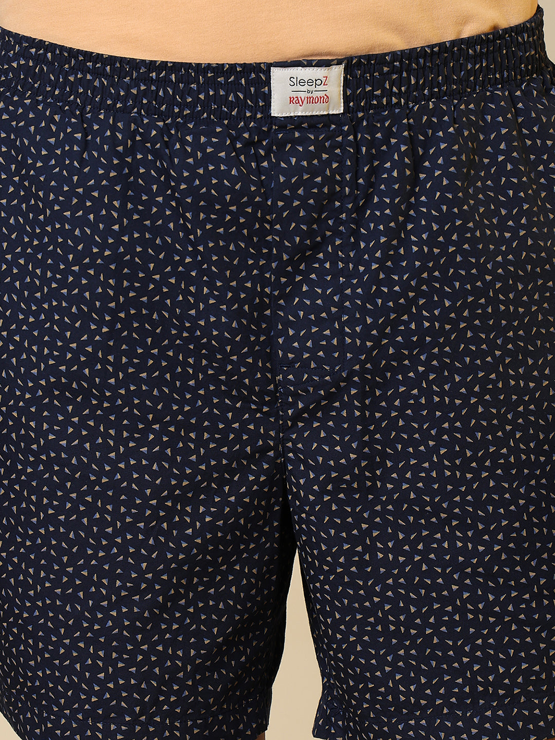Sleepz Men Blue Printed Boxer