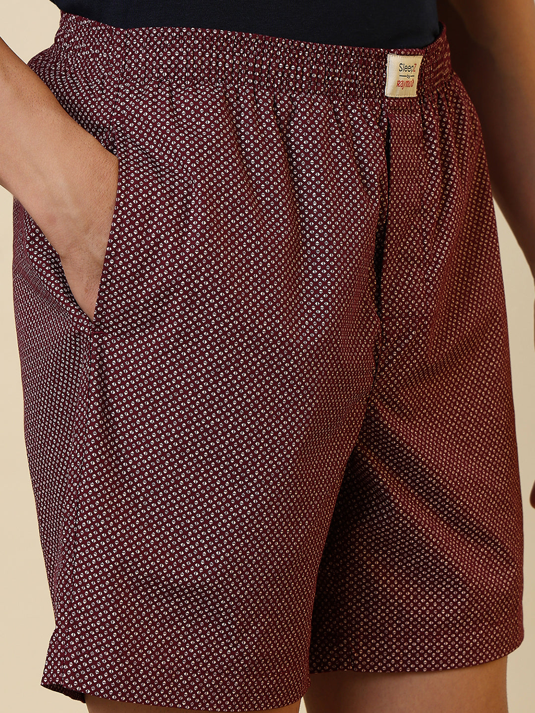 Sleepz Men Red Printed Regular Fit Cotton Boxer