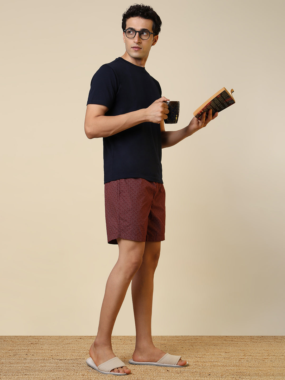 Sleepz Men Red Printed Regular Fit Cotton Boxer