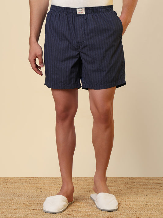Sleepz Men Blue Printed Regular Fit Cotton Boxer