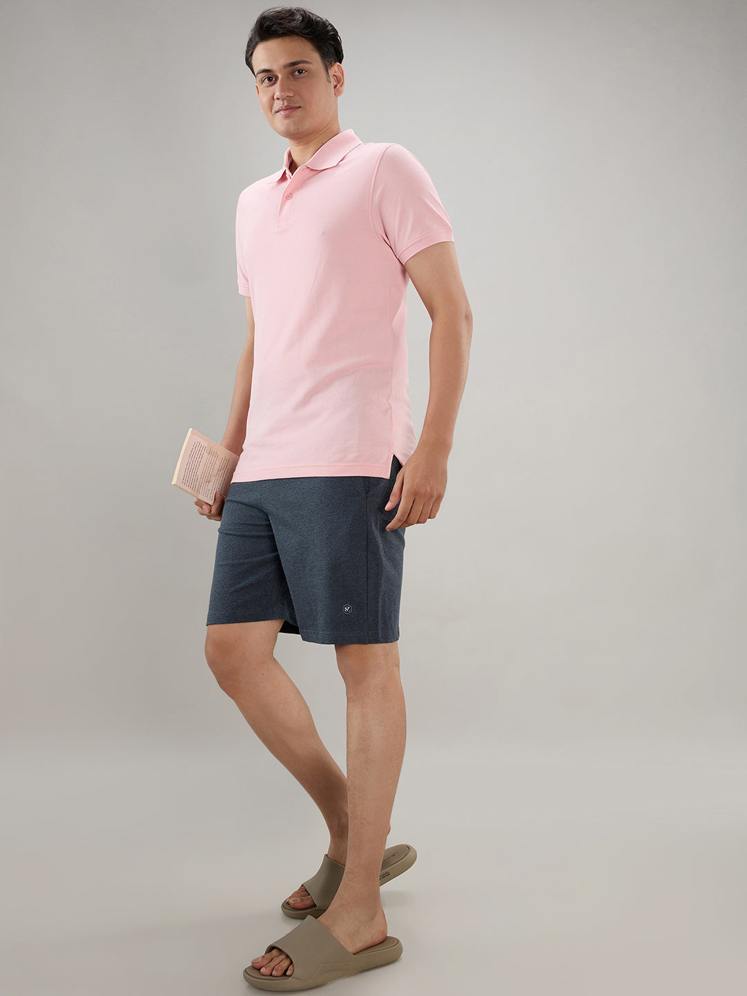 Sleepz Men Grey Regular Fit Solid Shorts
