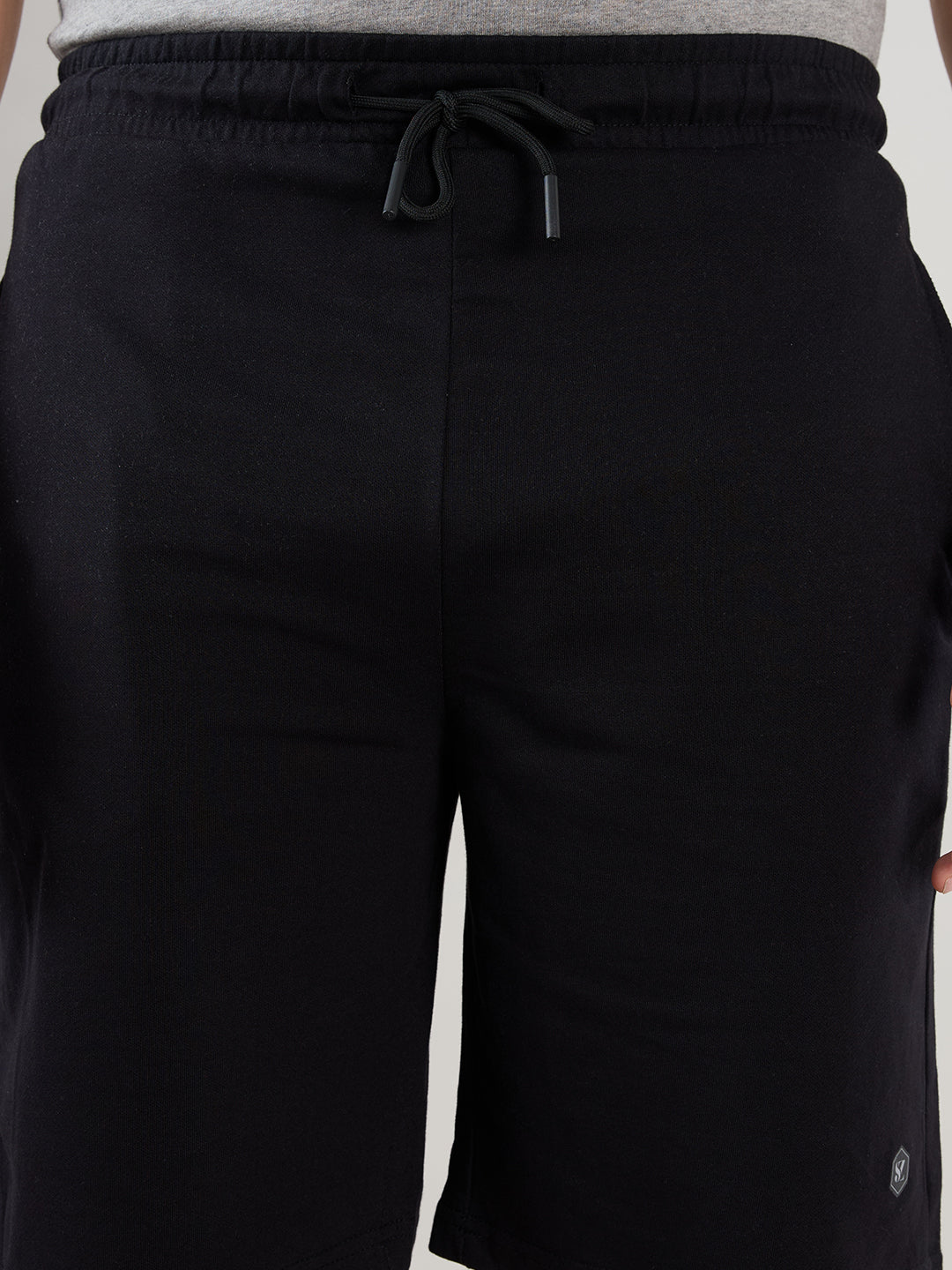 Sleepz Men Black Regular Fit Solid Shorts