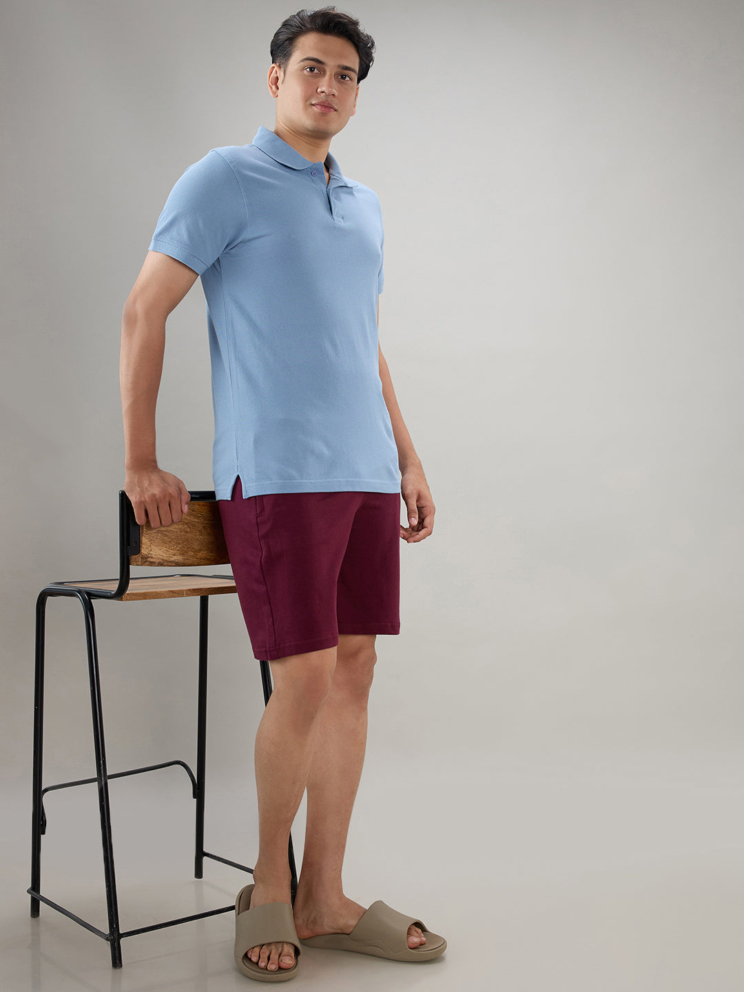Sleepz Men Maroon Regular Fit Solid Shorts