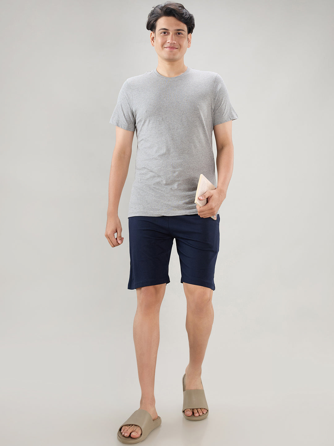 Sleepz Men Blue Regular Fit Solid Shorts