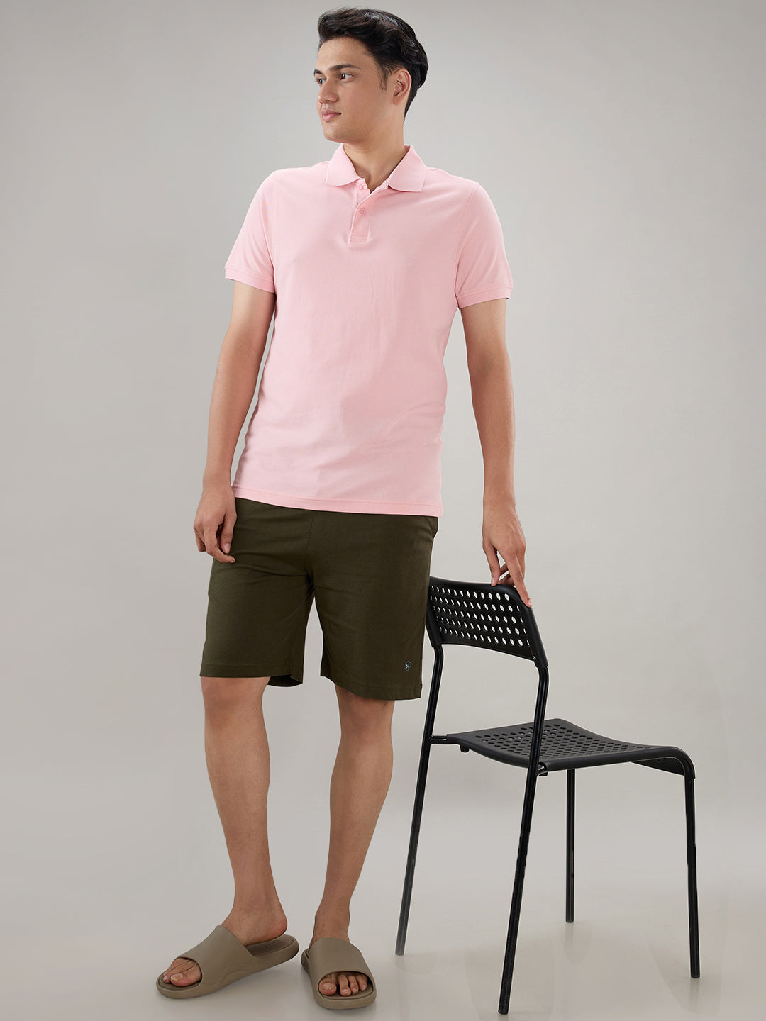 Sleepz Men Green Regular Fit Solid Shorts
