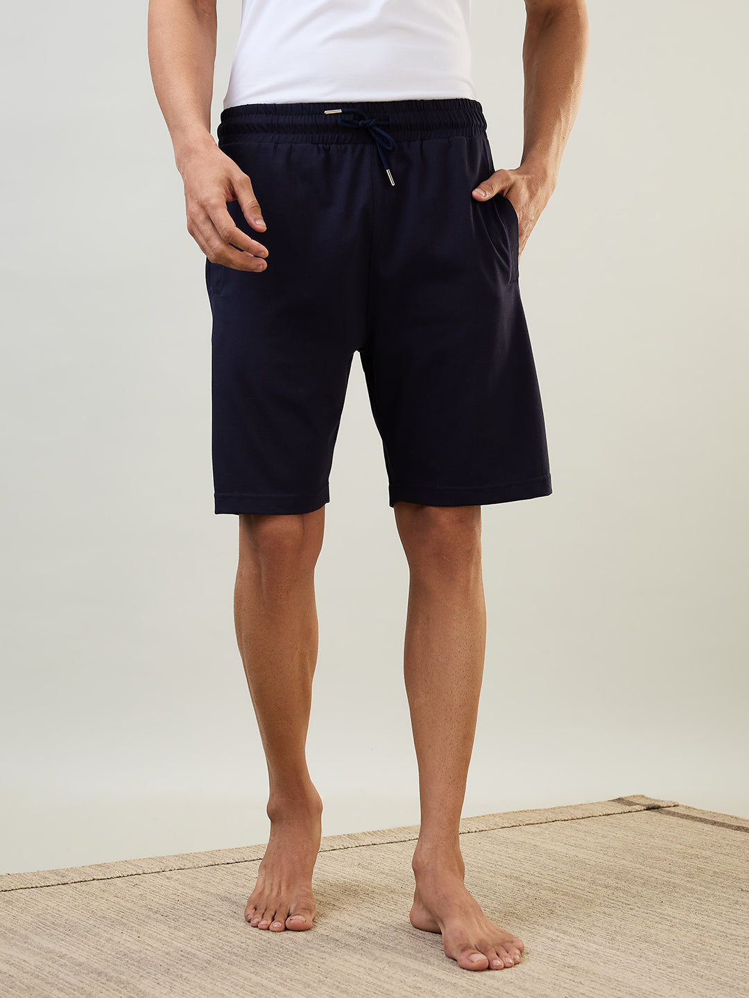 Sleepz Men Blue Regular Fit Solid Shorts