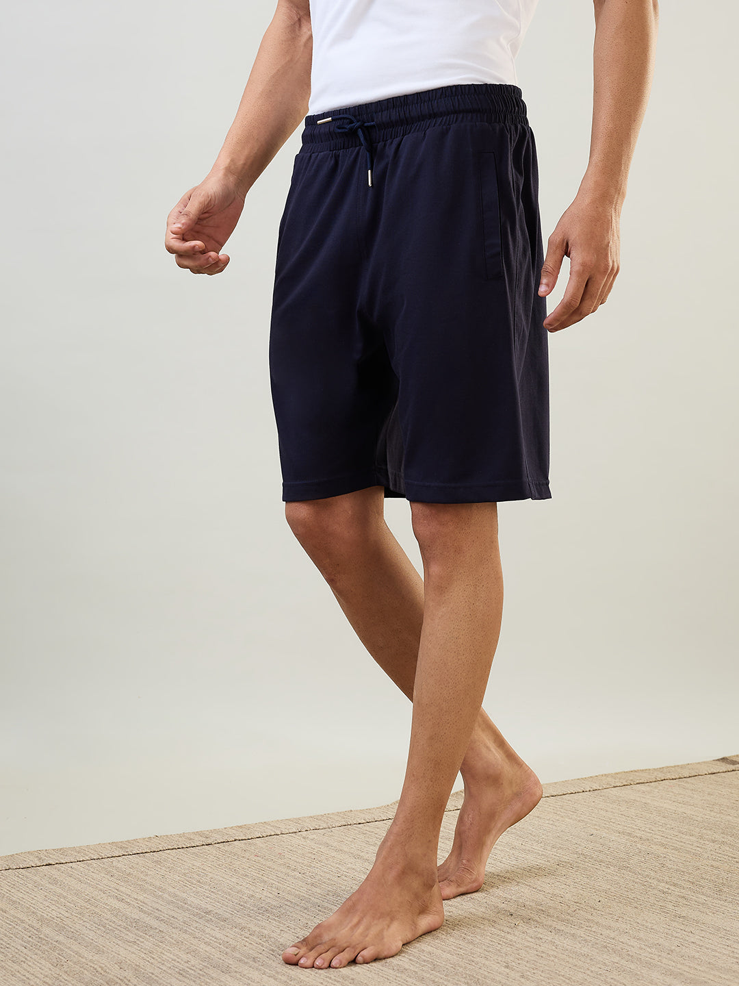 Sleepz Men Blue Regular Fit Solid Shorts