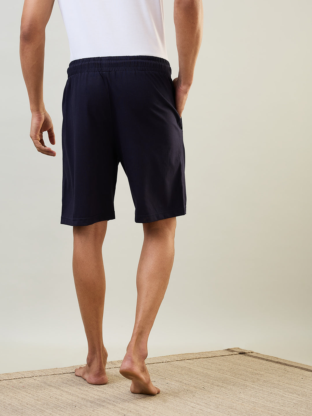 Sleepz Men Blue Regular Fit Solid Shorts