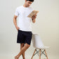 Sleepz Men Blue Regular Fit Solid Shorts