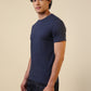 Sleepz Men Blue Solid Regular Fit Cotton T-Shirt