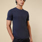 Sleepz Men Blue Solid Regular Fit Cotton T-Shirt