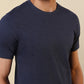 Sleepz Men Blue Solid Regular Fit Cotton T-Shirt