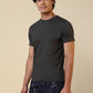 Sleepz Men Grey Regular Fit Solid Round Neck Collar T-Shirt