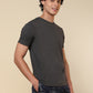 Sleepz Men Grey Regular Fit Solid Round Neck Collar T-Shirt
