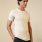 Sleepz Men White Regular Fit Solid Round Neck Collar T-Shirt