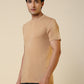 Sleepz Men Brown Regular Fit Solid T-Shirt