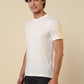 Sleepz Men White Regular Fit Solid Round Neck Collar T-Shirt