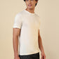 Sleepz Men White Regular Fit Solid Round Neck Collar T-Shirt