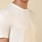 Sleepz Men White Regular Fit Solid Round Neck Collar T-Shirt