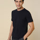Sleepz Men Blue Solid Regular Fit Cotton T-Shirt