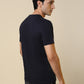 Sleepz Men Blue Solid Regular Fit Cotton T-Shirt