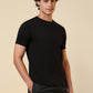 Sleepz Men Black Solid Regular Fit Cotton T-Shirt