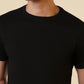 Sleepz Men Black Solid Regular Fit Cotton T-Shirt