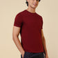 Sleepz Men Maroon Solid Regular Fit Cotton T-Shirt