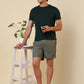 Sleepz Men Green Solid Regular Fit Cotton T-Shirt