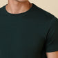 Sleepz Men Green Solid Regular Fit Cotton T-Shirt