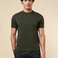 Sleepz Men Green Solid Regular Fit Cotton T-Shirt