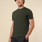 Sleepz Men Green Solid Regular Fit Cotton T-Shirt