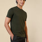Sleepz Men Green Solid Regular Fit Cotton T-Shirt