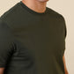 Sleepz Men Green Solid Regular Fit Cotton T-Shirt