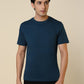 Sleepz Men Blue Solid Regular Fit Cotton T-Shirt