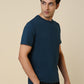 Sleepz Men Blue Solid Regular Fit Cotton T-Shirt