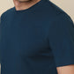 Sleepz Men Blue Solid Regular Fit Cotton T-Shirt