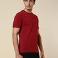 Sleepz Men Red Solid Regular Fit Cotton T-Shirt