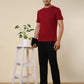 Sleepz Men Red Solid Regular Fit Cotton T-Shirt