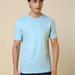 Sleepz Men Blue Regular Fit Solid Round Neck Collar T-Shirt