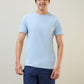 Sleepz Men Blue Solid Regular Fit Cotton T-Shirt