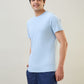 Sleepz Men Blue Solid Regular Fit Cotton T-Shirt
