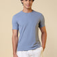 Sleepz Men Blue Solid Regular Fit Cotton T-Shirt