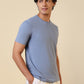 Sleepz Men Blue Solid Regular Fit Cotton T-Shirt