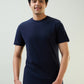 Sleepz Men Blue Solid Regular Fit Cotton T-Shirt